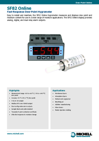 Thumbnail of document Data Sheet - SF82 Online Hygrometer